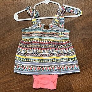 Tea collection 3-6m twirl dress with Aztec print